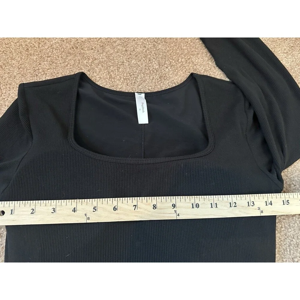 Popilush Women Long Sleeve Midi Bodycon Shapewear Dress Square Neck Modal Sz XL - Picture 7 of 11
